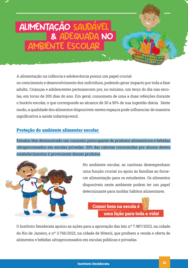 Alimentação Saudável & Adequada no Ambiente Escolar
