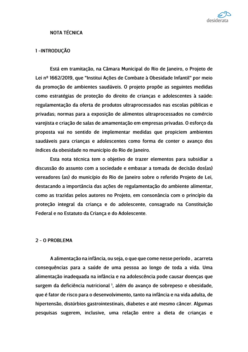Nota Técnica PL 1662